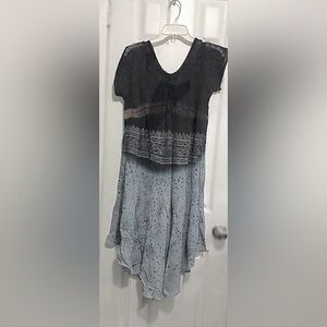 Black and Gray Sleeveless Dress